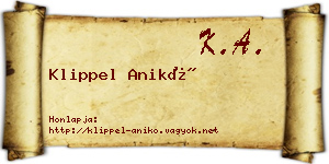 Klippel Anikó névjegykártya
