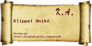 Klippel Anikó névjegykártya
